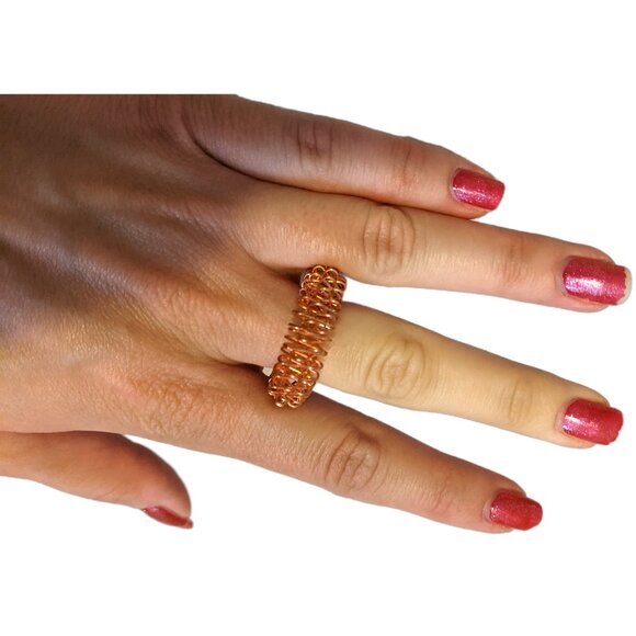 New w Box Saje Copper Relax O Ring Massage Reflexology Fidget Jewelry - Picture 1 of 6